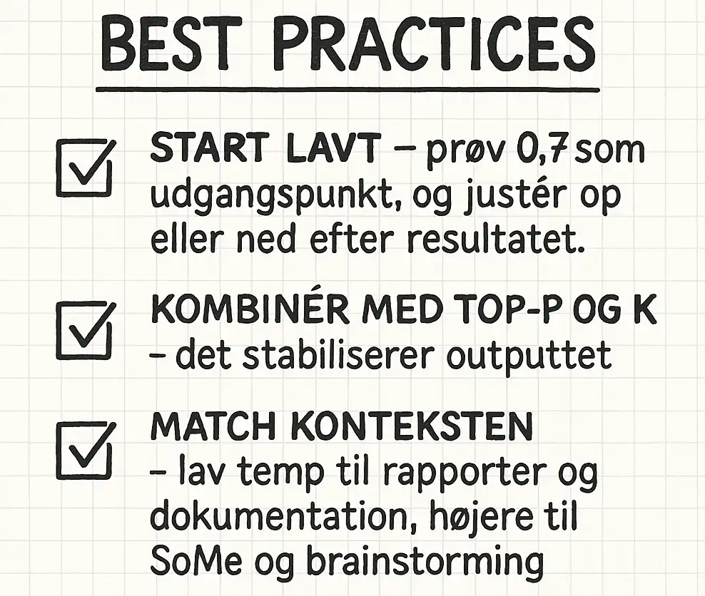 Sådan instiller du temperatur i din AI klient